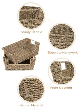 Wicker Pantry Baskets for Storage, 2 Pack