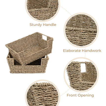 StorageWorks Wicker Pantry Baskets for Storage, 2 Pack