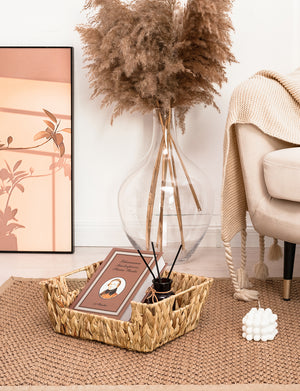 Handwoven Water Hyacinth Pantry Baskets for Storage, 2 Pack