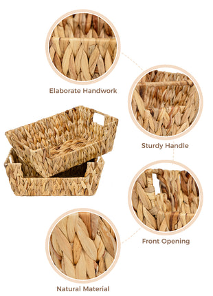 Wicker Pantry Baskets for Storage, 2 Pack