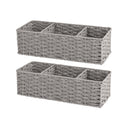 Paper Rope Toilet Basket Tank Topper, 3 Sections, Set of 2