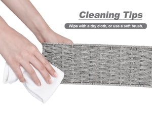 Paper Rope Toilet Basket Tank Topper, 3 Sections, 2-Pack