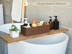 Paper Rope Toilet Basket Tank Topper, 3 Sections, 2-Pack