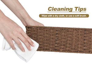 Paper Rope Toilet Basket Tank Topper, 3 Sections, 2-Pack