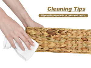 Water Hyacinth Toilet Basket Tank Topper, 3 Sections, 2 Pack