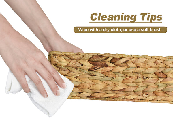 Water Hyacinth Toilet Basket Tank Topper, 3 Sections, 2 Pack