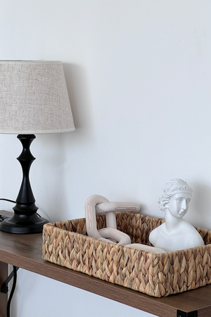 Large Water Hyacinth Tray for Bathroom, 2 Pack