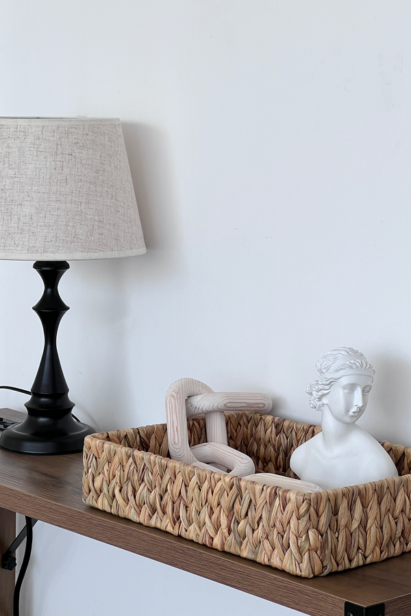 Large Water Hyacinth Tray for Bathroom, 2 Pack