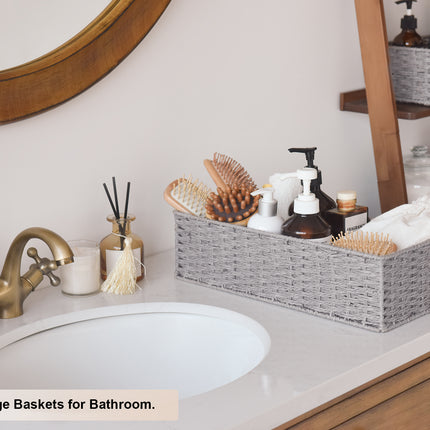 StorageWorks Handwoven Wicker Baskets for Organizing, Toilet Paper Basket, 2 Pack