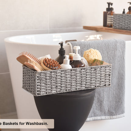 StorageWorks Handwoven Wicker Baskets for Organizing, Toilet Paper Basket, 2 Pack