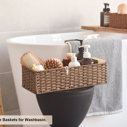 StorageWorks Handwoven Wicker Baskets for Organizing, Toilet Paper Basket, 2 Pack