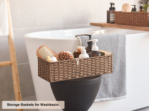 Handwoven Paper Rope Baskets for Organizing, Toilet Paper Basket, 2 Pack