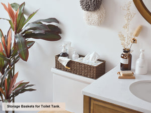 Handwoven Paper Rope Baskets for Organizing, Toilet Paper Basket, 2 Pack