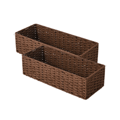 Handwoven Paper Rope Baskets for Organizing, Toilet Paper Basket, 2 Pack