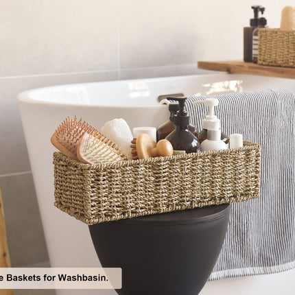 StorageWorks Handwoven Wicker Baskets for Organizing, Toilet Paper Basket, 2 Pack