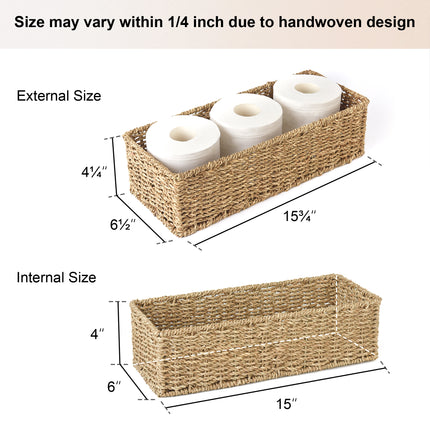 StorageWorks Handwoven Wicker Baskets for Organizing, Toilet Paper Basket, 2 Pack