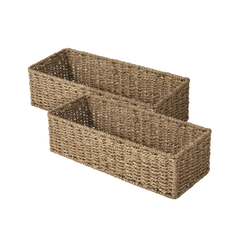 Seagrass Toilet Paper Basket, Handwoven, 2-Pack