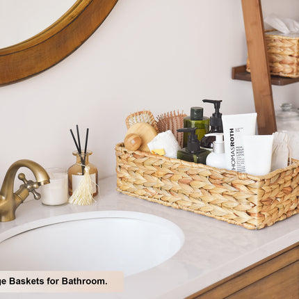 StorageWorks Handwoven Wicker Baskets for Organizing, Toilet Paper Basket, 2 Pack