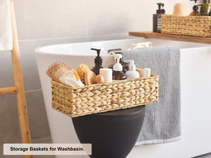 Woven Water Hyacinth Baskets for Organizing, Toilet Paper Basket, 2 Pack