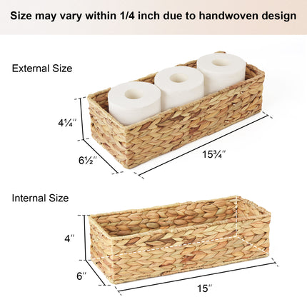 StorageWorks Handwoven Wicker Baskets for Organizing, Toilet Paper Basket, 2 Pack