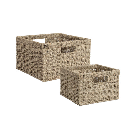 Wicker Storage Basket for Organizing, Set of 2, Large and Small