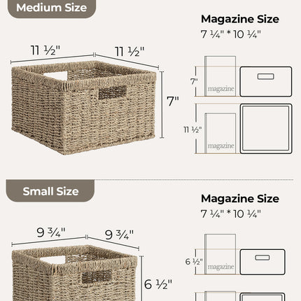 StorageWorks Wicker Storage Basket for Organizing, Set of 2, Large and Small