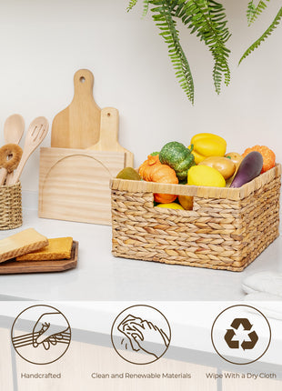 Wicker Storage Basket for Organizing, Set of 2, Large and Small