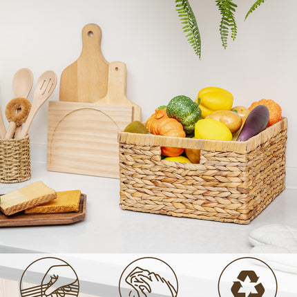 StorageWorks Wicker Storage Basket for Organizing, Set of 2, Large and Small