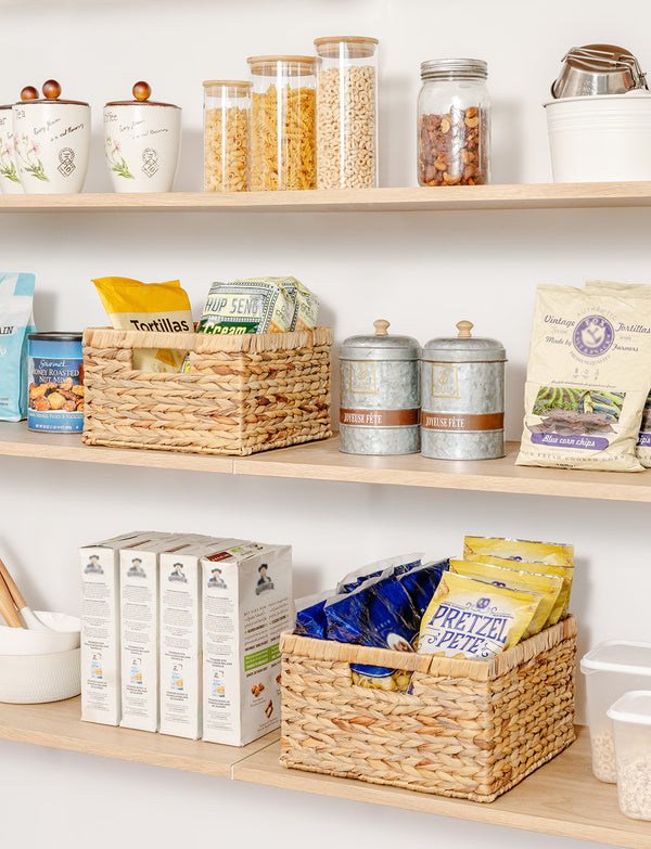 Water Hyacinth Storage Basket for Organizing, Large + Small Set