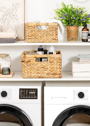 Wicker Storage Basket for Organizing, Set of 2, Large and Small