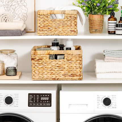 StorageWorks Wicker Storage Basket for Organizing, Set of 2, Large and Small