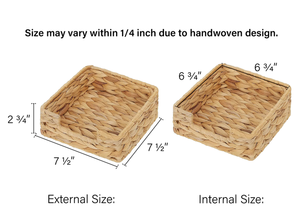 Napkin Holder for Table, Water Hyacinth, 1 Pack