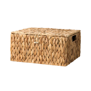 Wicker Basket with Lid and  Built-in Handles, Storage Basket for Organizing