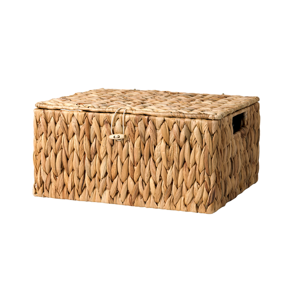 Wicker Basket with Lid and  Built-in Handles, Storage Basket for Organizing