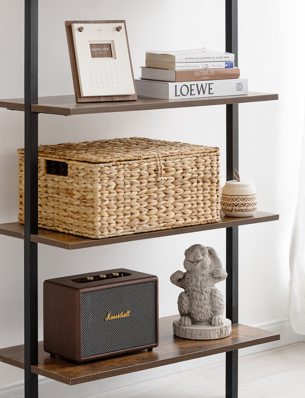 Wicker Basket with Lid and  Built-in Handles, Storage Basket for Organizing
