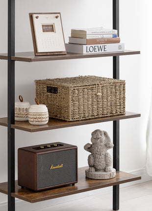 Wicker Basket with Lid and  Built-in Handles, Storage Basket for Organizing