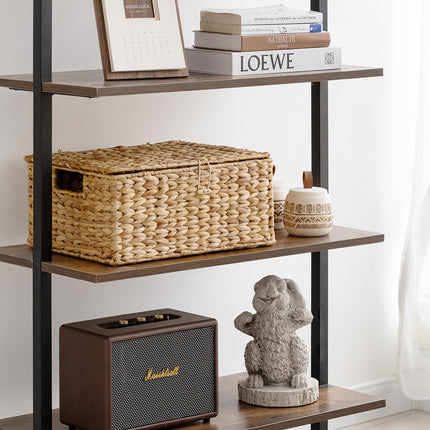 StorageWorks Wicker Basket with Lid and  Built-in Handles, Storage Basket for Organizing
