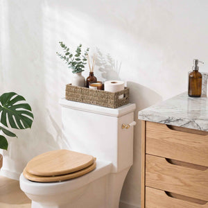 Woven Rope Seagrass Toilet Paper Basket, Built-In Handles