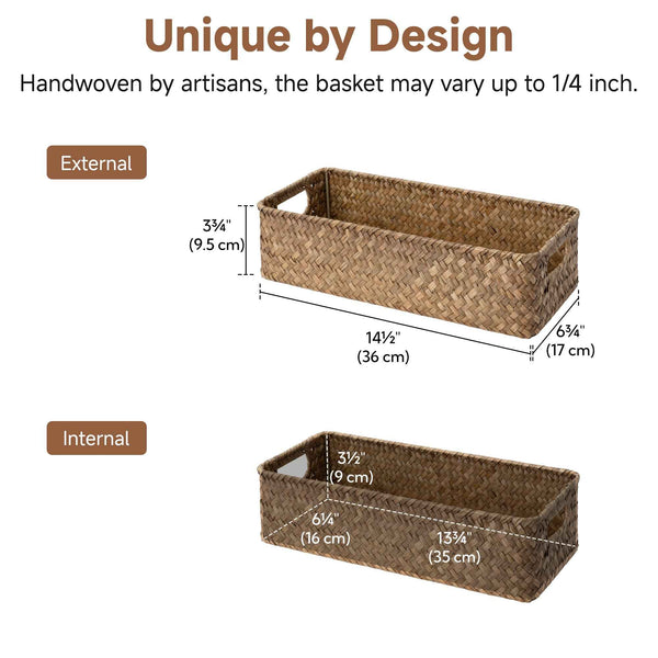 Seagrass Bathroom Basket Organizer and Storage for Tank Topper (Copy) (Copy)