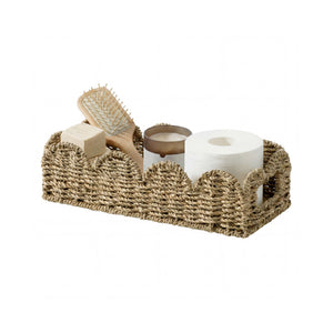 Woven Rope Seagrass Toilet Paper Basket, Built-In Handles