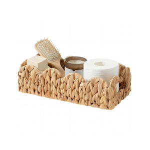 Woven Water Hyacinth Toilet Paper Storage Basket, Built-In Handles