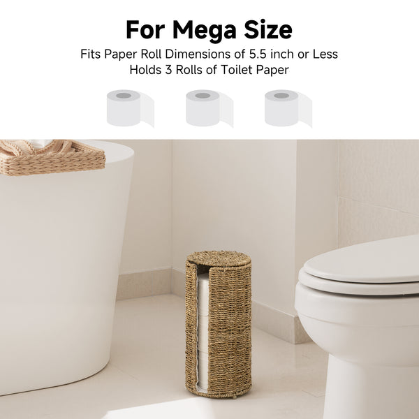 Free Standing Toilet Paper Holder, 3 Rolls of Toilet Tissue Storage