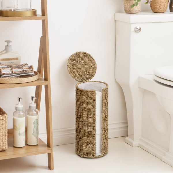 Free Standing Toilet Paper Holder, 3 Rolls of Toilet Tissue Storage