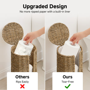 Free Standing Toilet Paper Holder, 3 Rolls of Toilet Tissue Storage