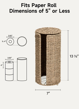 Free Standing Toilet Paper Holder, 3 Rolls of Toilet Tissue Storage