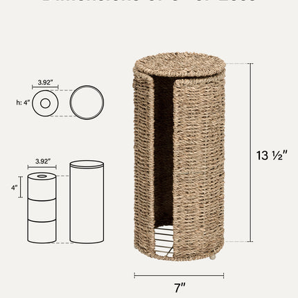 StorageWorks Free Standing Toilet Paper Holder, 3 Rolls of Toilet Tissue Storage