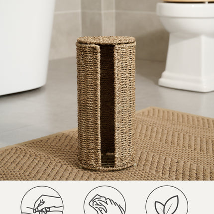 StorageWorks Free Standing Toilet Paper Holder, 3 Rolls of Toilet Tissue Storage
