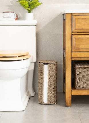 Free Standing Toilet Paper Holder, 3 Rolls of Toilet Tissue Storage
