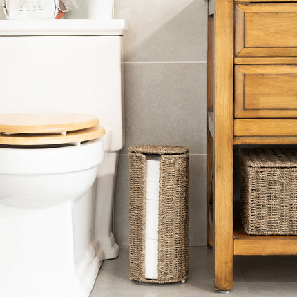 StorageWorks Free Standing Toilet Paper Holder, 3 Rolls of Toilet Tissue Storage