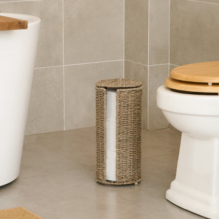 StorageWorks Free Standing Toilet Paper Holder, 3 Rolls of Toilet Tissue Storage